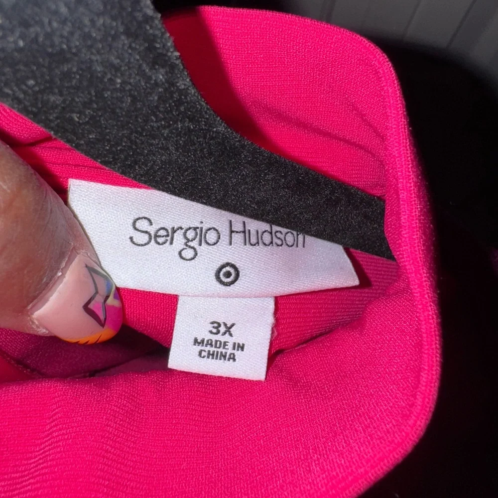 Pink Long Sleeve Sheath Dress with Mock Neck for Cocktail - Picture 5 of 7